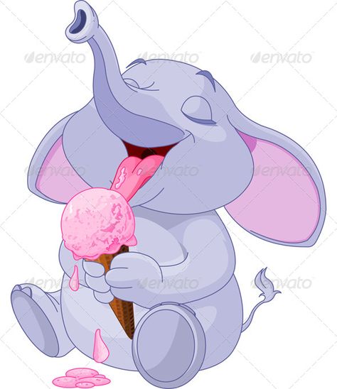 Elephant Eating Ice Cream Cartoons Eating, Baby Elephant Cartoon, Elephant Eating, Baby Cartoon Characters, Eating Ice, Eating Ice Cream, Photo To Cartoon, Baby Clip Art