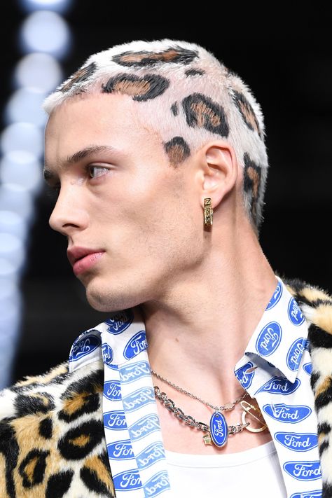 allure.com Shaved Head Designs, Dyed Hair Men, Buzzed Hair, Shaved Hair Designs, Leopard Print Hair, Runway Hair, Leopard Hair, Shave My Head, Corte De Cabelo Masculino