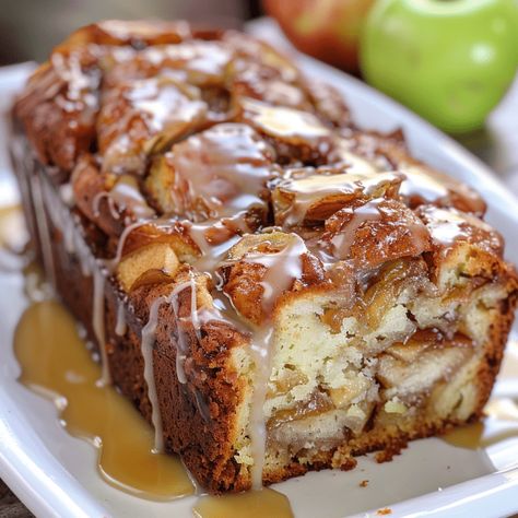 How to Make Delicious Apple Fritter Bread - Charm Recipes Apple Fritters Bread Recipe, Country Apple Fritter Bread, Cake Loaf, Apple Fritter Bread, Apple Fritter, Loaf Recipes, Apple Fritters, Cinnamon Bread, Apple Desserts