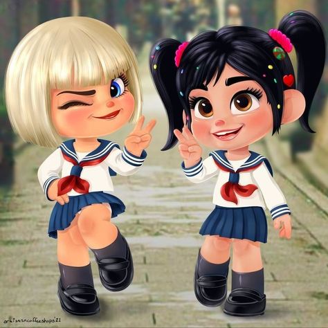 Vanellope Y Ralph, Disney Characters Costumes, Disney Movie Art, Princesas Disney Anime, Easy Disney Drawings, Manga Girls, Vanellope Von Schweetz, Aphmau Fan Art, Disney Princess Artwork