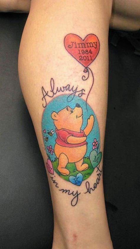 15+ Amazing Winnie The Pooh Tattoo Designs For Art Body Lovers Pooh Tattoo Ideas, Winnie The Pooh Tattoo Ideas, Pooh Bear Tattoo, Brother Bear Tattoo, Traditional Bear Tattoo, Tattoo Ideas Matching, Winnie The Pooh Tattoo, Black Bear Tattoo, Bear Claw Tattoo