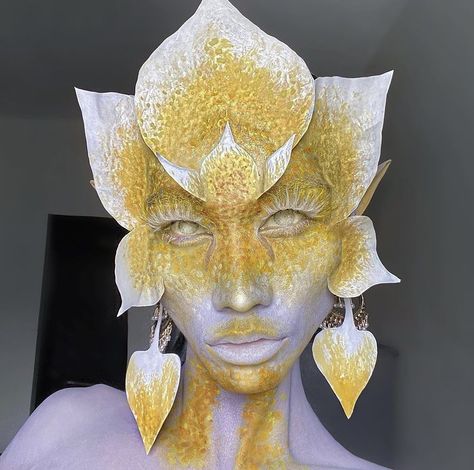 Indian Lotus, Bald Cap, Prosthetic Makeup, Nelumbo Nucifera, Sacred Lotus, Drag Makeup, Character Makeup, Smink Inspiration, Cool Makeup Looks