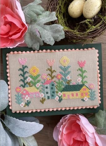 Saltbox Fairy Village - Cross Stitch Pattern Stamp Cross Stitch, Pretty Cross Stitch Patterns, Fairy Cross Stitch, Pretty Cross Stitch, Stitch Easter, Easter Fairy, Fairy Village, Petal Pushers, Cross Stitch Collection