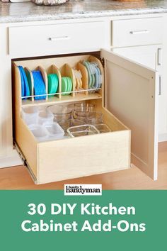 Diy Kitchen Accessories, Diy Kitchen Makeover Ideas, Diy Kitchen Cabinet, Kitchen Cabinet Accessories, Cheap Kitchen Cabinets, Kitchen Storage Space, Kitchen Diy Makeover, Kitchen Cabinet Drawers, Cabinet Accessories