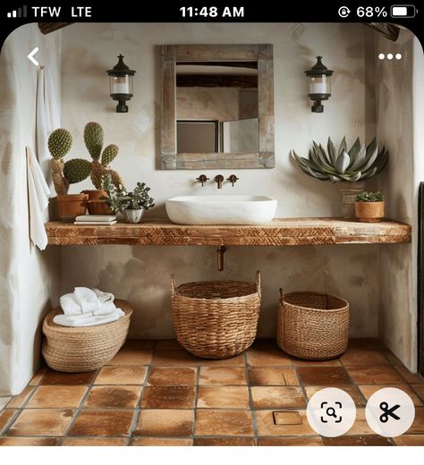 Mediterranean Bathroom, Lavabo Design, Mediterranean Interior Design, Spanish Home Decor, Mediterranean Interior, Cottage Bathroom, Eco Friendly Home, Bathroom Inspiration Decor, Mediterranean Home