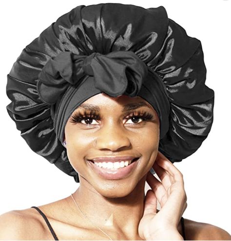 Bonnet Queen's Bonnets are a MUST! Click the link below! Bonnet For Men, Hair Wraps For Sleeping, Sleep Hairstyles, Sleeping Women, Night Hairstyles, Head Wraps For Women, Silk Bonnet, Satin Bonnet, Hair Bonnet