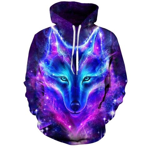 Galaxy Wolf, Wolf 3d, Wolf Hoodie, Trendy Coat, Foto Top, Cooler Style, Purple Hoodie, Space Galaxy, Sweater Gift