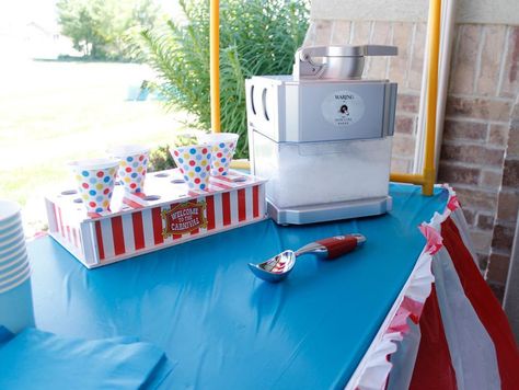 Make a Snow Cone Stand | Fun365 Snowcone Stand Ideas, Snowcone Stand, Snow Cone Stand, Carnival Birthday Party Theme, Stand Ideas, Snow Cone, Party Planning Ideas, Carnival Birthday Parties, Carnival Birthday