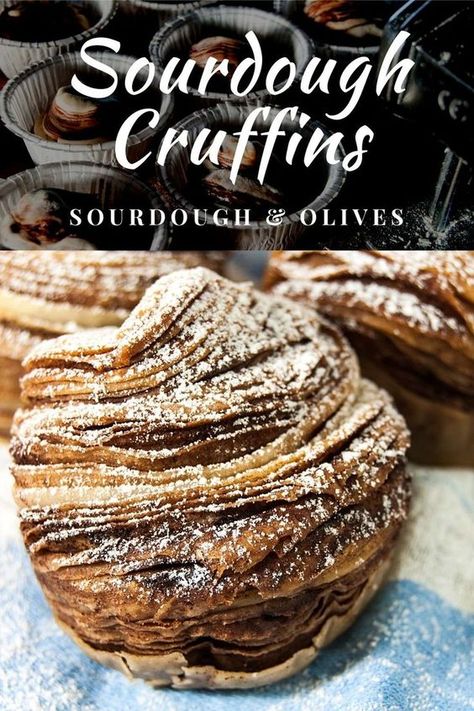 Chocolate Sourdough Recipes, Sweet Sour Dough Bread Recipe, Sourdough Cruffins Recipe, Sourdough Cruffin, Sourdough Recipes Desserts, Quick Sourdough Recipes, Sourdough Cruffins, Sourdough Flavors, Sourdough Dessert Recipes