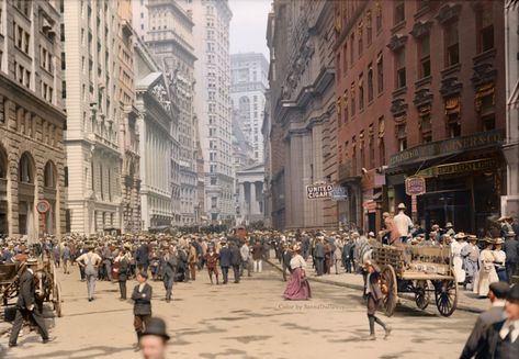 Picture of the Day: New York City, 1900s Colorized «TwistedSifter 1900s Aesthetic, Broadway New York, Colorized Photos, New York Aesthetic, Lower Manhattan, Manhattan New York, American Cities, Photo Essay, Early 1900s