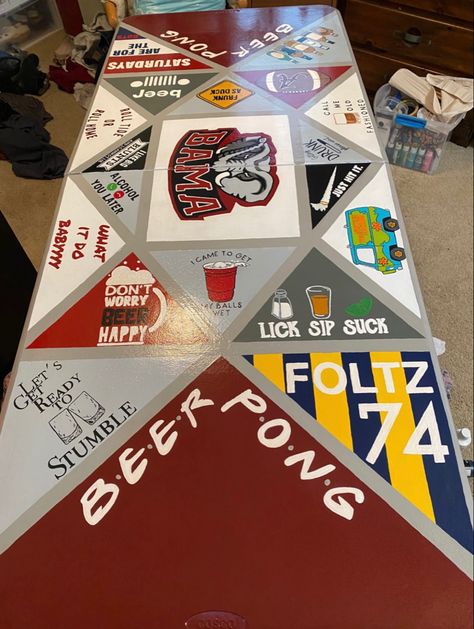 Boyfriends 21st Birthday, Diy Beer Pong, Diy Beer Pong Table, Beer Pong Table Designs, Beer Table, Diy Beer, Beer Pong Tables, Dorm Inspo, Pong Table