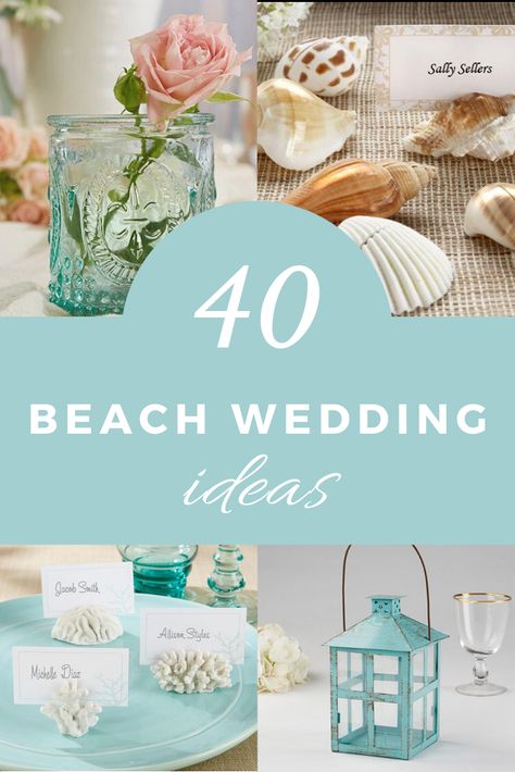 Beach Wedding Center Piece Ideas, Simple Beach Centerpieces Wedding, Wedding On The Beach Decoration, Beach Wedding Round Table Decor, Wedding Table Decorations Beach Theme, Beach Themed Reception, Diy Beach Wedding Centerpieces, Wedding Centerpieces Beach Theme, Beach Theme Wedding Reception Tables Centerpiece Ideas