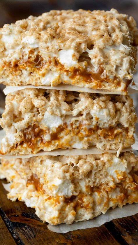 Best Dessert To Bring To A Bbq, Dulce De Leche Rice Krispie Treats, Apple Rice Krispie Treats, Cookie Trailer, Pumpkin Cheesecake Brownies, Rice Krispie Treats Recipe, Rice Krispie Bars, Oh Sweet Basil, Krispie Treats Recipe