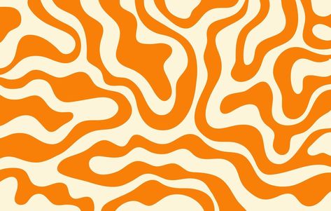 Abstract horizontal background with colorful waves. Trendy illustration in style retro 60s, 70s. Orange and beige colors Orange Aesthetic Horizontal, Beige Wallpaper Laptop, Horizontal Background, Trendy Illustration, Colorful Waves, 70s Orange, Slide Background, Background Designs, Retro 60s