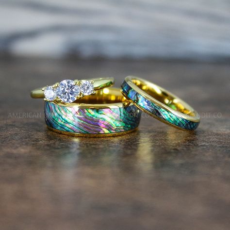 Abalone Shell Ring, Abalone Shell Jewelry, Abalone Shell, Silver Wedding Ring, Beach Jewelry, Summer Jewelry, Summer Wedding, Abalone Ring Abalone Ring Engagement, Ocean Inspired Wedding Rings, Wedding Bands Yellow Gold, Shell Rings, Shell Wedding, Abalone Ring, Ocean Ring, Abalone Jewelry, Silver Wedding Ring