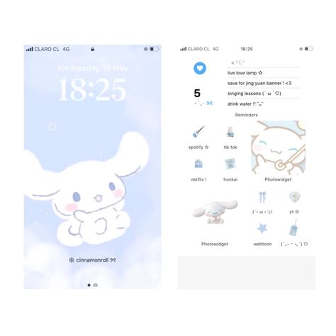 Ios 16 Sanrio, Cinnamon Roll Widget, Cinnamoroll Phone Theme, Cinnamoroll Homescreen, Hello Kitty Cinnamon Roll, Wallpapers For Ipad, Iphone Themes, Iphone Ideas, Cute Wallpapers For Ipad