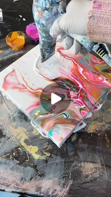 19K views · 1.3K likes | Michaela P on Instagram: "The colors combine beautifully! but imperfection or failure is so important with this technique  I  can be kind of a perfectionist with my pours & regretted the amount  I overworked what’s shown here-but then I tried to fix parts that didn’t feel right and just got worse from there so I scraped🫣-but I wouldn’t have gained the ability to pour and blow so many variations if I wouldn’t risk ruining things. So I saved the scraped paint which is kind of a light beige… and will redo-having it on video really helps me get a different perspective and learn from it-Pouring-especially with this technique can be really frustrating, but working with super vibrant colors makes the process enjoyable for me even when the outcome isn’t ideal. As long as Acrylic Pour Color Combinations, Blow Paint, Paint Pours, Paint Dipping, Pouring Medium, Diy Abstract Canvas Art, Good Color Combinations, Different Perspectives, Pour Painting