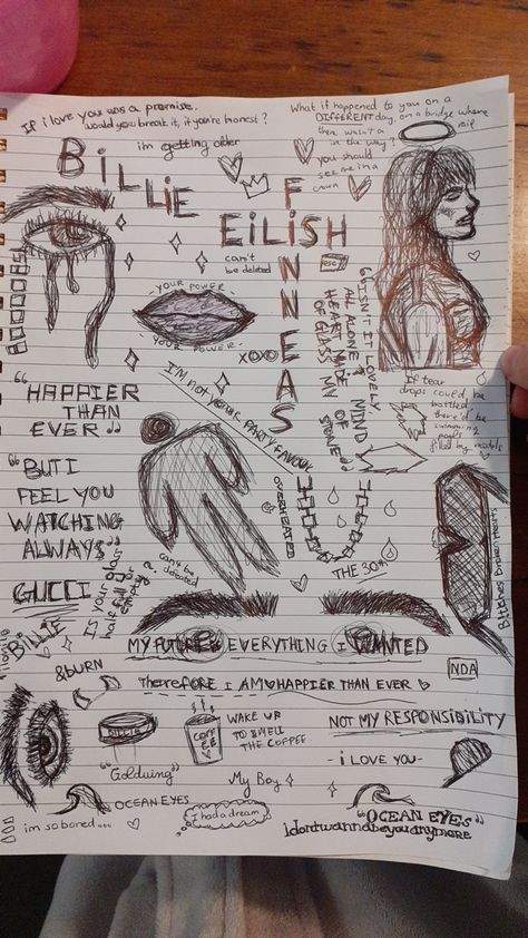 Billie Eilish Drawing Tutorial, Billie Eilish Inspired Drawings, Sketches Billie Eilish, Billie Eilish Sketchbook, Billie Eilish Dessin, Billie Eilish Sketch Easy, Billie Eilish Drawing Ideas, Billie Eilish Diy Crafts, Drawing Ideas Billie Eilish