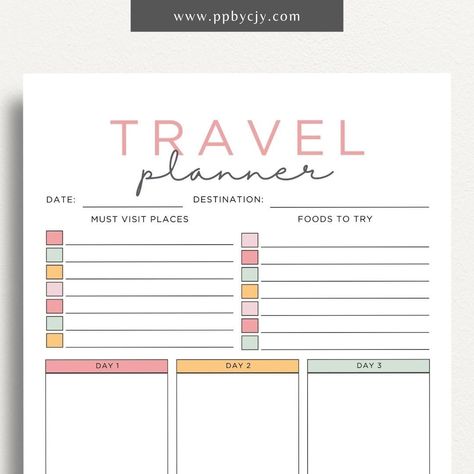 Travel Itinerary Planner Printable Template - Classic Itinerary Template Free, Vacation Itinerary Template, Vacation Budget, Travel Itinerary Planner, Budget Planner Free, Travel Planner Template, Wedding Budget Planner, Itinerary Planner, Budget Planner Template