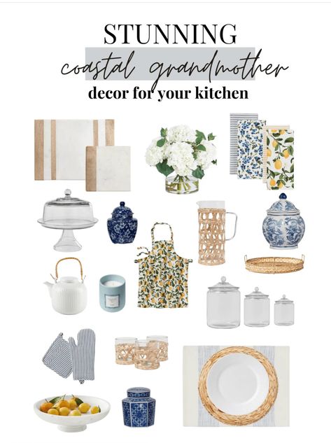 Coastal Grandmother Aesthetic Kitchen, Lake Kitchen Decor, Grandma Coastal Chic, Costal Granddaughter Kitchen, Coastal Grandmother Kitchen Aesthetic, Coastal Grandmother Style Decor, Coastal Grandmother Aesthetic Apartment, Coastal Grandma Kitchen Decor, Coastal Grandmother Decorating