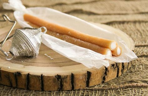 Homemade Cow Tails recipe: Soft caramel and creme. #food52 Cow Tail, Cow Tales, Candy Creations, Baking Fun, Soft Caramel, Holiday Snacks, Edible Food, Homemade Candies, Cat Recipes