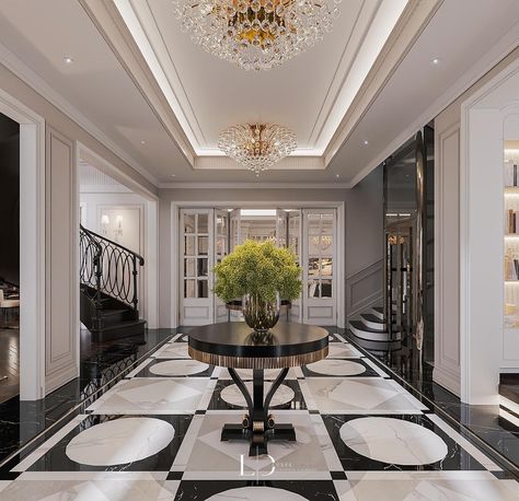 Entrance Ceiling Design, Penthouse Entrance, Entrance Ceiling, Dubai Penthouse, Bedroom Kid, Estate Design, Classical Interior, Wallpaper Ceiling, Arch Interior