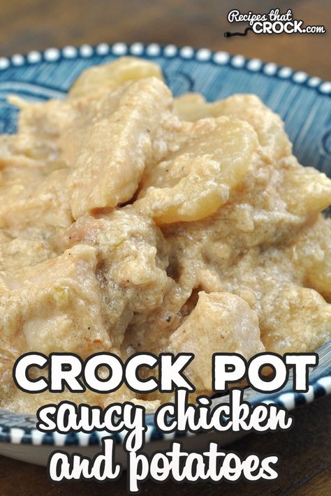 If you are in the mood for some delicious comfort food, try this Saucy Crock Pot Chicken and Potatoes recipe. The flavor is wonderful! via @recipescrock Crock Pot Chicken And Potatoes, Small Potatoes Recipe, Crockpot Chicken And Potatoes, Potato Recipes Crockpot, Crock Pot Bread, Small Slow Cooker, Chicken And Potatoes, Easy Crockpot Chicken, Baked Potato Recipes