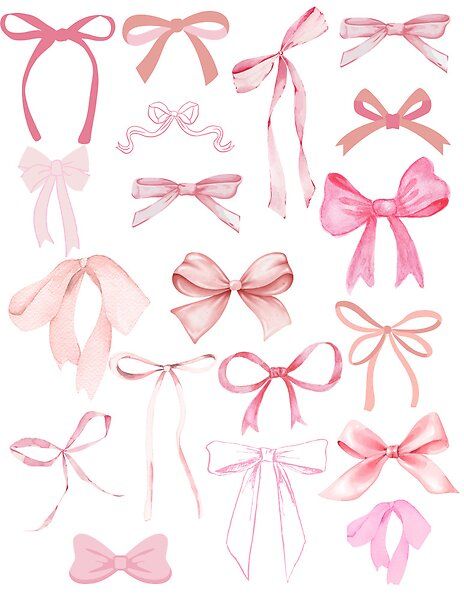 collage of coquette bows by createbytae | Redbubble Coquette Border Design Drawing, Coquette Art Aesthetic, Bow Border Design, April Painting Ideas, Coquette Bow Drawing, Coquette Border Design, Coquette Painting Ideas, Coquette Border, Coquette Illustration