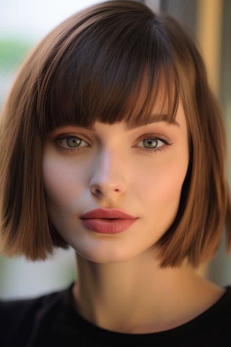 With side-swept bangs, an asymmetrical box bob is a modern and funky variation of a regular bob. Medium hair is also a good choice, as it makes it look neat and daring. Click here to check out more if you haven’t seen the “Box Bob” cut yet, here are 25 incredible examples for you. Side Fringe Bob, Bob With Bangs Side Part, Bob Side Fringe, Side Part Bob With Bangs, Box Bob Haircut, Bangs Bob Hair, Side Swept Bob, Bob Haircut With Fringe, Bob With Side Swept Bangs