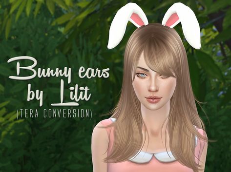 Bunny ears by Lilit (TERA conversion) - teen - elder - female and male - 8 colors - hat DOWNLOAD Theme Carnaval, Die Sims 4, Sims 4 Anime, Sims 5, Sims 4 Cc Folder, Sims 4 Characters, Sims 4 Mm, Sims Hair, Sims 4 Cas