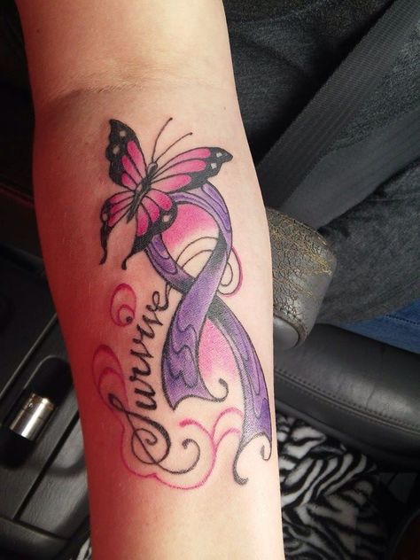 Crohns Tattoo, Interior Hacks, Pink Ribbon Tattoos, Survivor Tattoo, Yin Yang Tattoo, Mastectomy Tattoo, Awareness Tattoo, Yang Tattoo, Christmas Summer