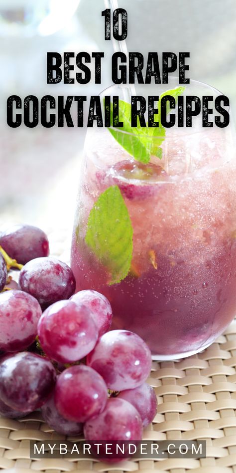 Grape Juice Drinks Alcohol, Grape Juice Cocktail Recipes, Grape Drinks Alcohol, Grape Alcohol Drink, Ways To Use Grape Juice, Cocktails With Grape Soda, Grape Mcgillicuddy Drinks, Grape Pucker Drinks, Grape Soda Cocktail