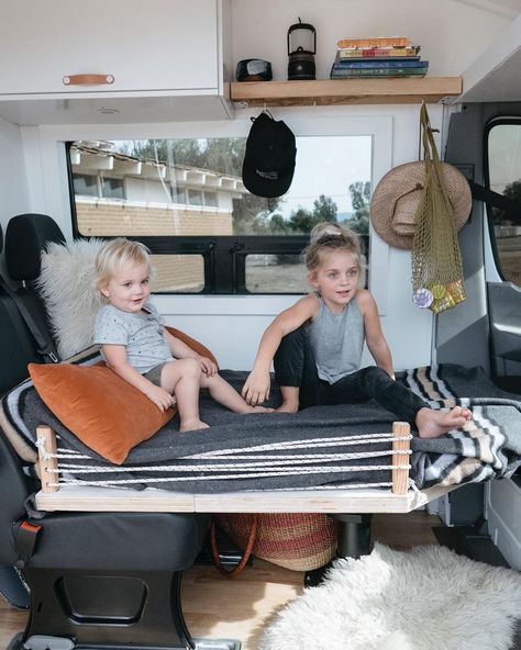 Cargo Van Conversion, Van Dwelling, Bed Kids, Tiny Home On Wheels, Camper Van Life, Sprinter Van Conversion, Van Conversion Interior, Campervan Life, Build A Camper Van