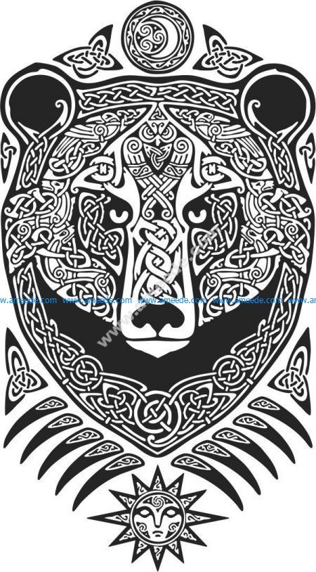 Vector bear art – Download Free Vector Norse Bear Tattoo, Nordic Bear Tattoo, Viking Bear Tattoo, Tattoo Norse Mythology, Shoulder Armor Tattoo, Celtic Bear, Viking Bear, Arte Viking, Bear Tattoo Designs