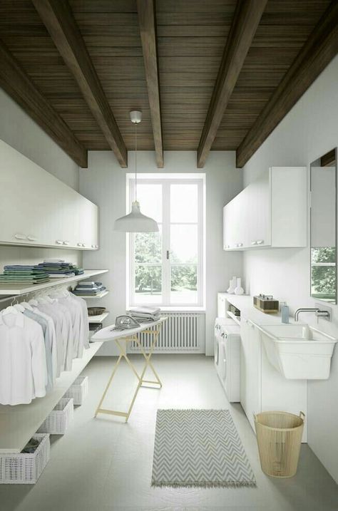 Basement Laundry Room Makeover, Design Ložnic, Stylish Laundry Room, Basement Laundry Room, Desain Pantry, Dream Laundry Room, Basement Laundry, Laundry Design, Modern Laundry Rooms