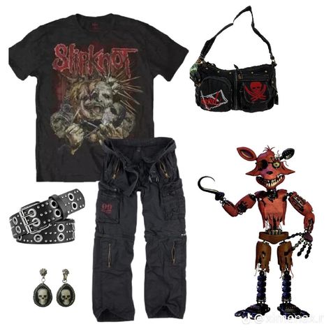 Foxy Inspired Outfit, Fnaf Movie Outfit Ideas, Fnaf Inspired Outfits, Fnaf Outfit Ideas, Fnaf Clothes, Fnaf Makeup, Fnaf Outfits, Foxy Fnaf, Fnaf Costume