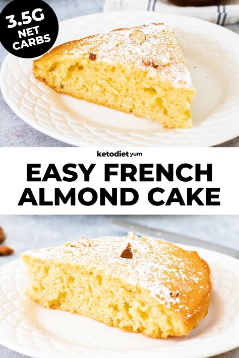 Keto French Almond Cake Keto Almond Cake Recipe, Keto Almond Cake, French Almond Cake, Keto Fall Recipes, Almond Flour Cake, Almond Flour Cakes, French Almond, Healthy Cakes, Keto Cakes