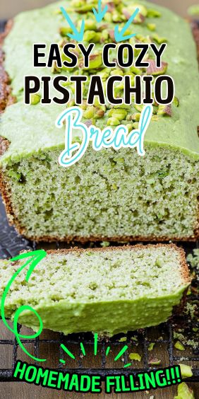 Cozy Pistachio Bread Gluten Free Pistachio Bread, Pistachio Bread Recipe, Pistachio Loaf, Pistachio Bread, Mini Bread Loaves, Moist Bread, Sour Cream Substitute, Pistachio Recipes, Different Types Of Bread