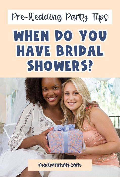 When do you have bridal showers? Get your bridal shower timing just right with our helpful pre-wedding party tips! Discover everything you need to know about when to have bridal showers like, how soon before the wedding is the ideal time to host a bridal shower, the best day of the week, duration, and starting time for this special celebration. Tap here and learn all the tips you need on when should the bridal shower be! Ideas For Bridal Shower, Thoughtful Bridal Shower Gifts, Bridal Party Games, Bridal Shower Gifts For Bride, Bridal Shower Inspo, Wedding Shower Themes, Fun Bridal Shower Games, Bridal Shower Party Favors, Last Minute Wedding