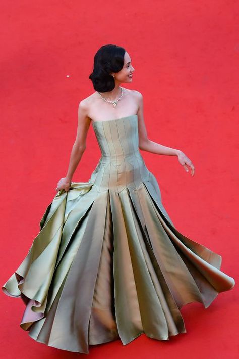 FRANCE-CANNES-FILM-FESTIVAL Cannes Red Carpet Dresses, Cannes Film Festival Outfits, Cannes Dresses, 2023 Dress, Saint Laurent Dress, Kiko Mizuhara, Sage Dress, Sleek Dress, Best Red Carpet Looks