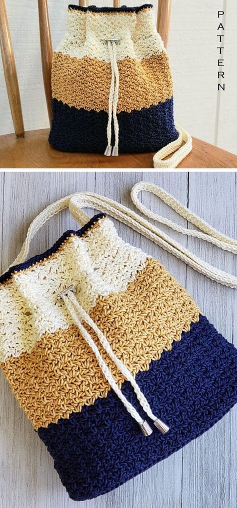 10 Crochet Drawstring Bags Free Patterns For 2020 Crochet Drawstring Bags, Bucket Bag Pattern, Crochet Drawstring Bag, Drawstring Bag Pattern, Crochet Drawstring, Crochet Beach Bags, Crochet Boho Bag, Free Crochet Bag, Bag Pattern Free