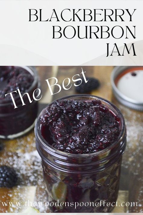 The best jam ever! Bourbon Jelly Recipe, Blackberry Bourbon Jam, Bourbon Jam Recipes, Bourbon Jam, Blackberry Bourbon, Homemade Barbecue Sauce Recipe, Cheese Burrito, Blackberry Jam Recipes, Pressure Canning Recipes