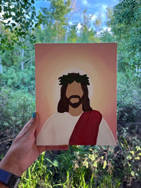 Christian Art Painting, Christian Canvas Paintings, Christian Drawings, Jesus Drawings, Jesus Christ Art, Simple Canvas Paintings, Cute Canvas Paintings, Easy Canvas Art, Ayat Alkitab