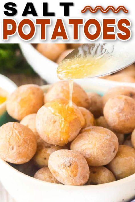 EASY SALT POTATOES Best Fried Potatoes, Salt Potatoes, Best Salt, Heavenly Recipes, Salted Potatoes, Fruit Ideas, Fast Dinner, Sides Recipes, Frozen Potatoes