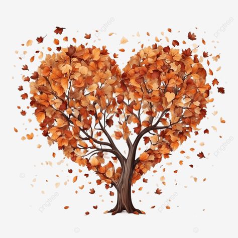 heart shaped tree with autumn leaves isolated on white background vector illustration heart shaped Heart Shaped Tree, Illustration Heart, Illustration Tree, Transparent Heart, Ad Illustration, Tree Png, Heart Tree, Autumn Trees, Illustration Vector