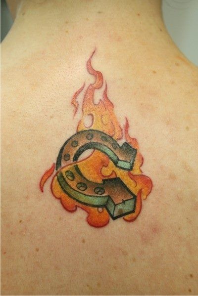 New tattoo, by Marcelo Marzari #horseshoe #ferradura #fire #newschool New Tattoo, New Tattoos, I Tattoo, Watercolor Tattoo, Tattoos