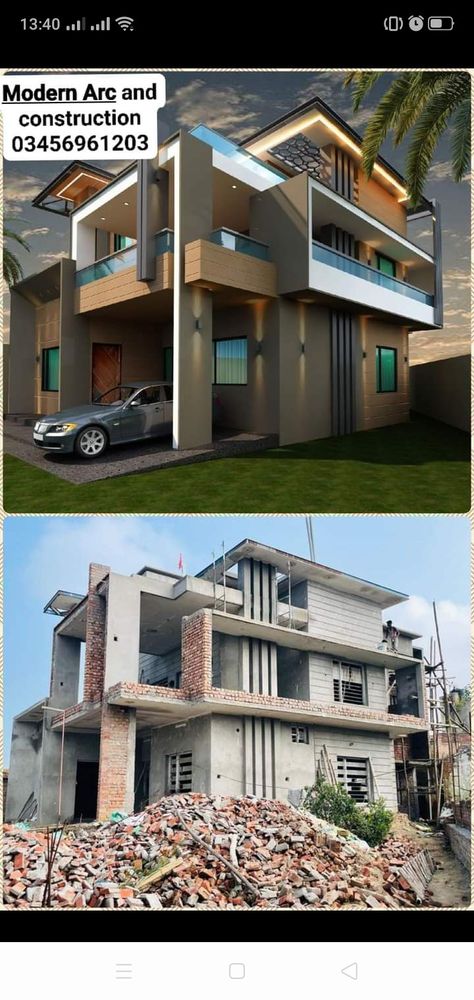 2 Storey House Design Modern Floor Plans, Indian House Exterior Design, 2 Storey House Design, House Outer Design, Small House Front Design, House Balcony Design, Small House Elevation Design, Building Plans House, Building House Plans Designs