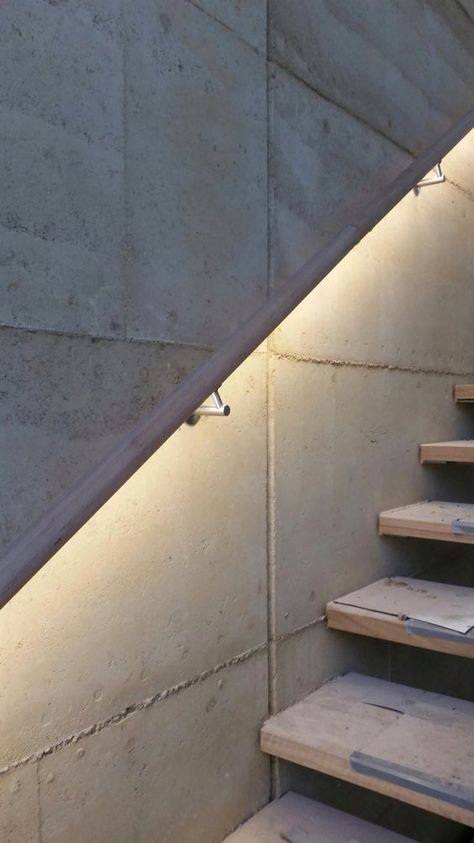 Outdoor Handrail Lighting, Handrail With Light, Led Handrail, Urban Lighting Design, Exterior Handrail, Handrail Lighting, Timber Handrail, Stairs Lighting, Lighting Design Inspiration