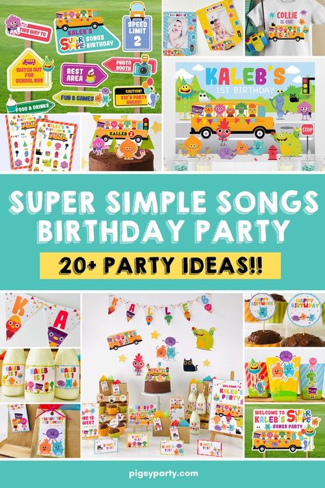 Super Simple Songs Party Decor Ideas Super Simple Songs Birthday Party, Noodle And Pals, Super Simple Monsters, Songs Photo, Bumble Nums, 2nd Birthday Photos, Simple Songs, Super Simple Songs, Simple Birthday Party