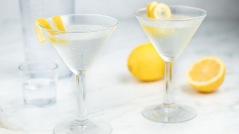 This recipe for a classic vodka martini is shaken, not stirred, and, with a very simple twist, the classy cocktail is elevated even higher. Martini With A Twist, Citrus Garnish, Martini Ingredients, Vodka Wine, Shaken Not Stirred, Twisted Recipes, Martini Recipe, Vodka Martini, Dry Vermouth